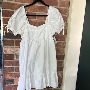 White Puff Sleeve Dress